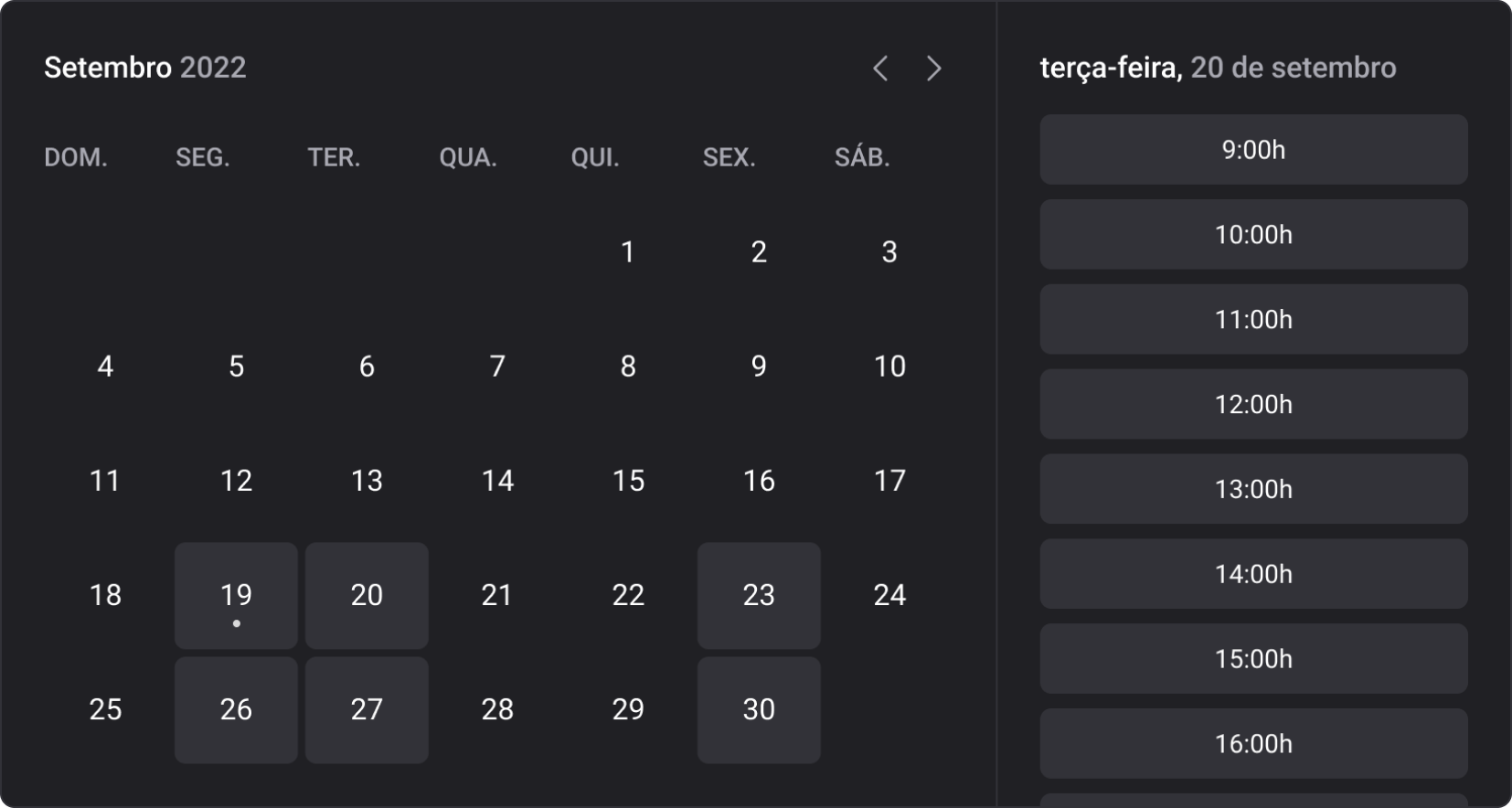 Calendário Simbolizando a aplicação em andamento